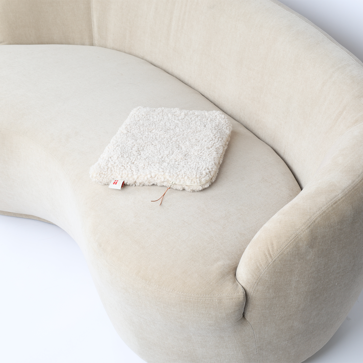 Laptophülle | Curly Lammfell | 36x28 cm Beige