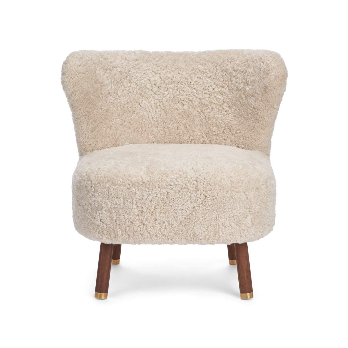 Emil Loungesessel | Kurzhaar | Design Möbel Perlweiß