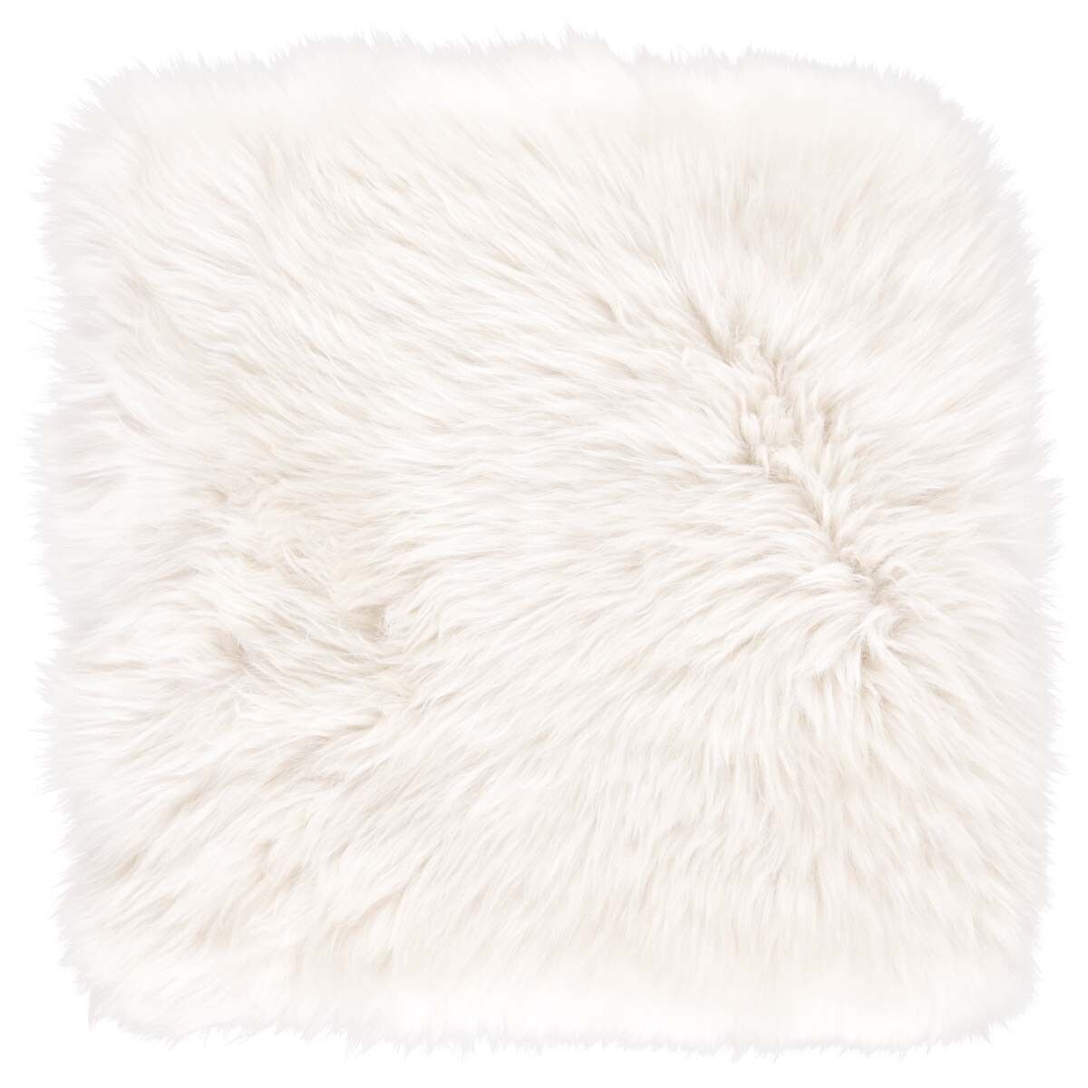Lammfell Stuhlauflage | Langhaar | Neuseeland | 37x37 cm Weiß