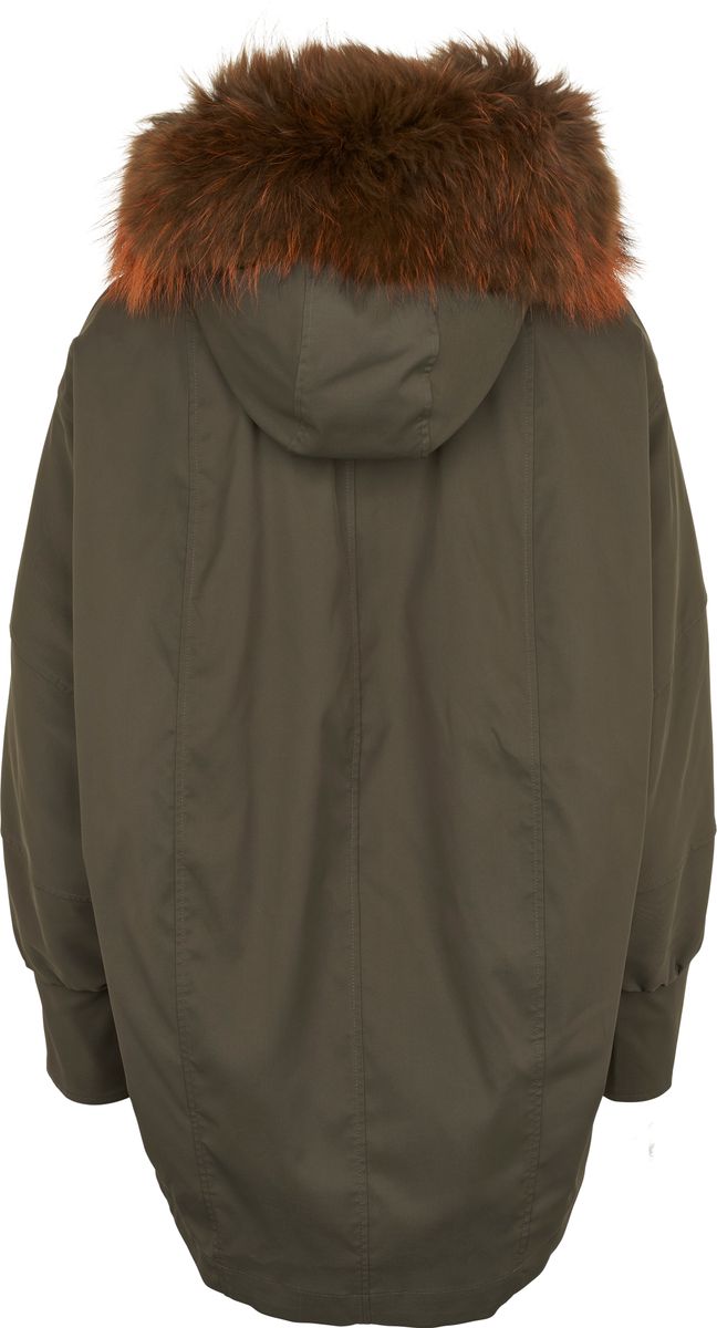 Augusta Parka | Waschbär, Kaninchen Heckengrün/Herbstmarmor