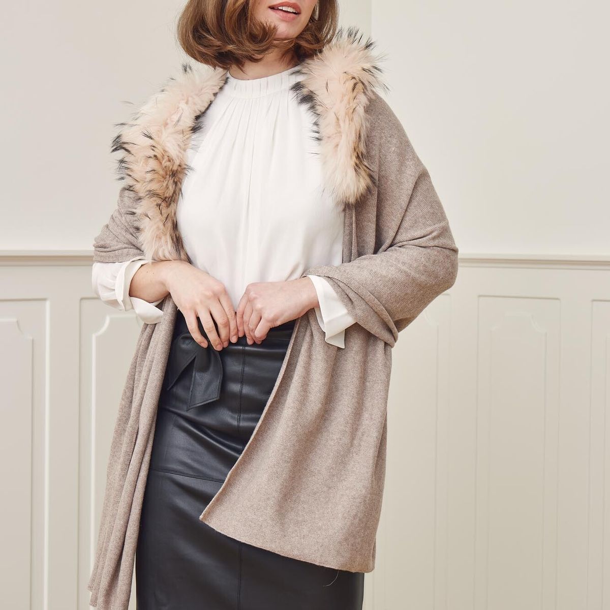 Silvia Schal | Wolle, Waschbär Dunkelgrau/Dunkelgrau