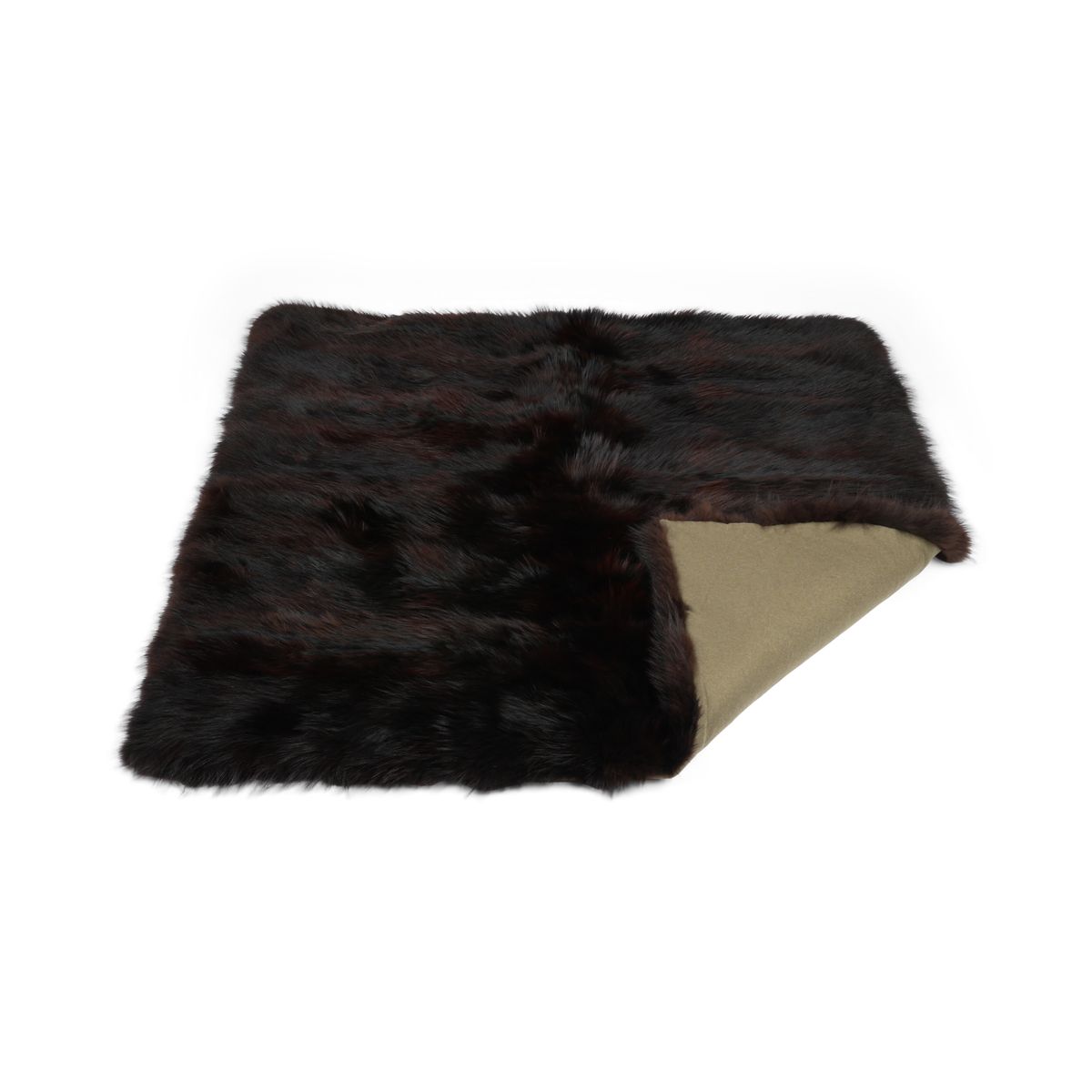 Premium Fuchsdecke | Norwegen | Kaschmirrückseite | Dunkelbraun | 150x150 cm