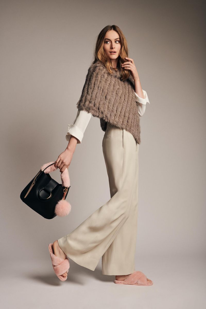 Molly Poncho | Kaninchen Taupe