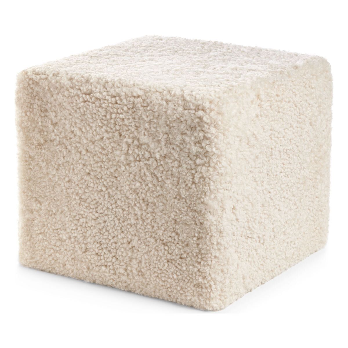 Lammfell Pouf | Kurzhaar | Neuseeland Perlweiß