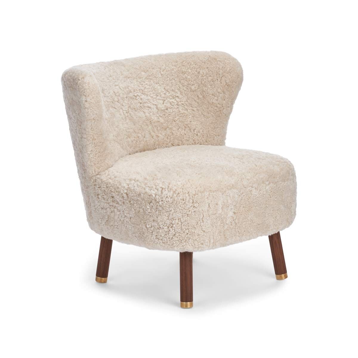 Emil Loungesessel | Kurzhaar | Design Möbel Perlweiß