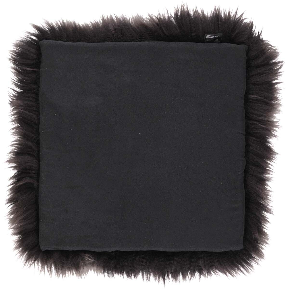 Lammfell Stuhlauflage | Langhaar | Neuseeland | 37x37 cm Walnuss