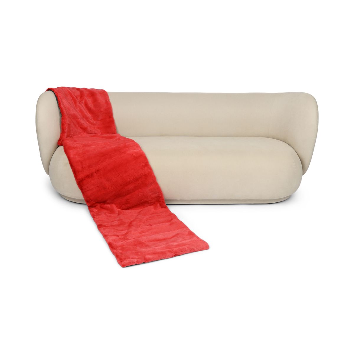 Nerzdecke | Kaschmirrückseite | Red | 52x222 cm