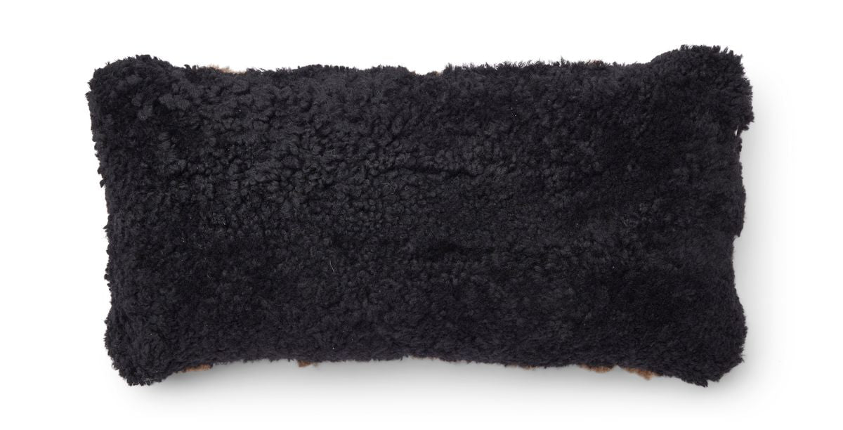 Zebra Fellkissen | Kurzhaar | Neuseeland | 30x60 cm Schwarz/Taupe