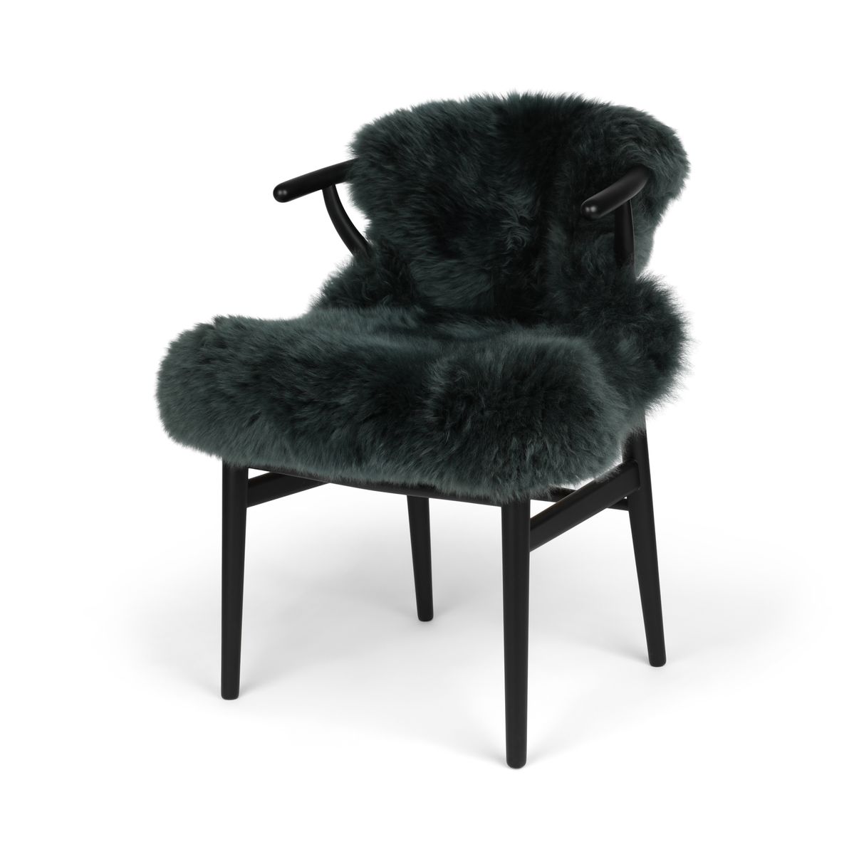 Lammfell | Langhaar | Neuseeland | 100x60 cm Blau/Grau