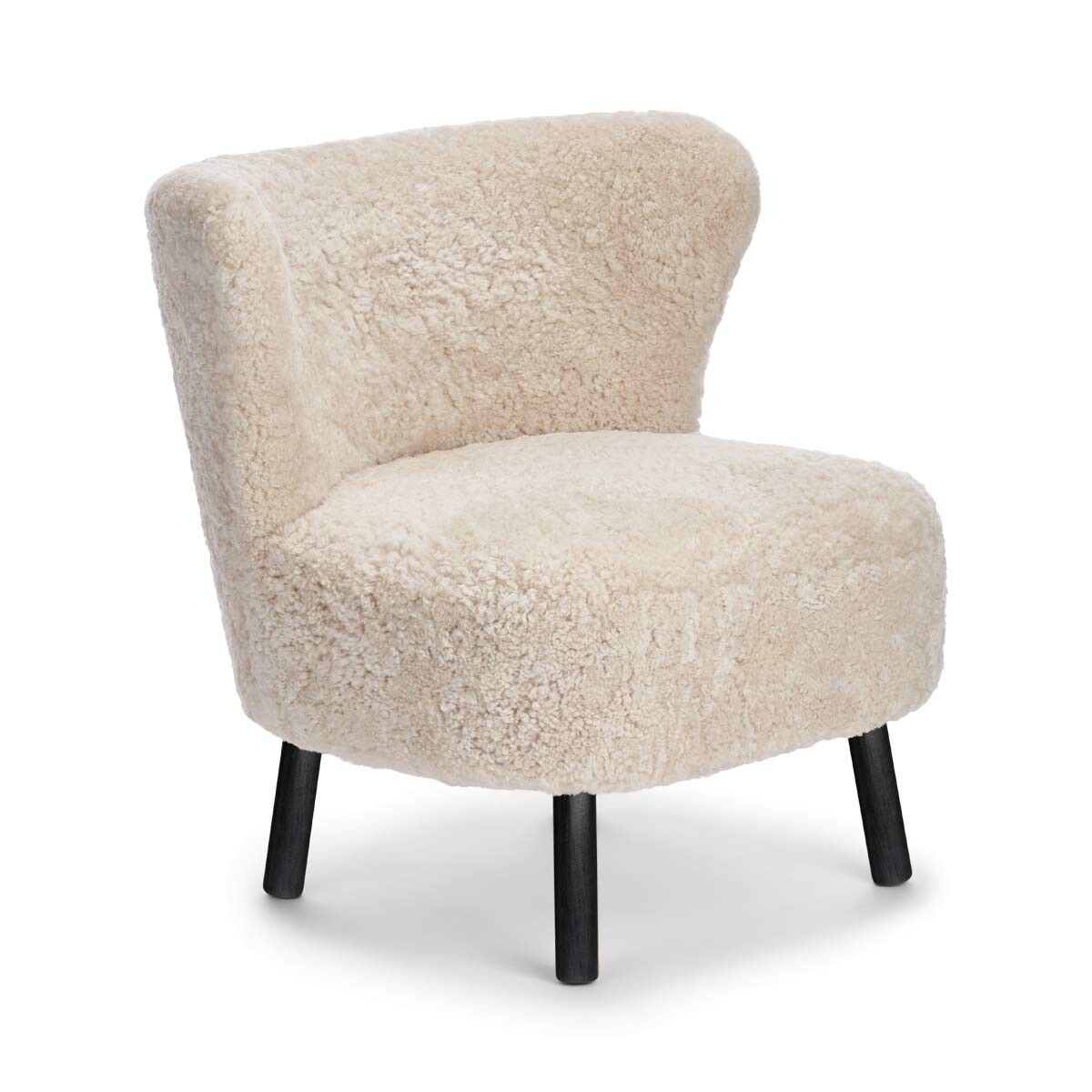 Emil Loungesessel | Kurzhaar | Design Möbel Perlweiß