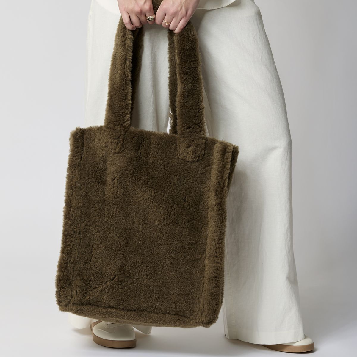 Maxi Glory Shopper | Lammfell Lederbraun