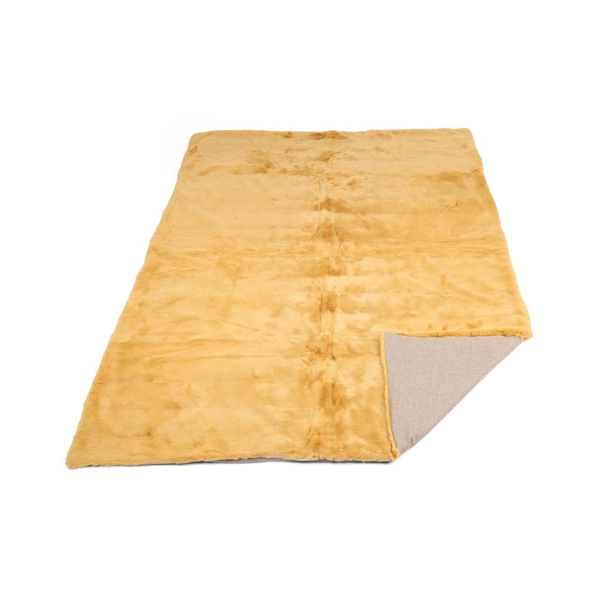 Nerzdecke | Kaschmirrückseite | Senf | 140x200 cm