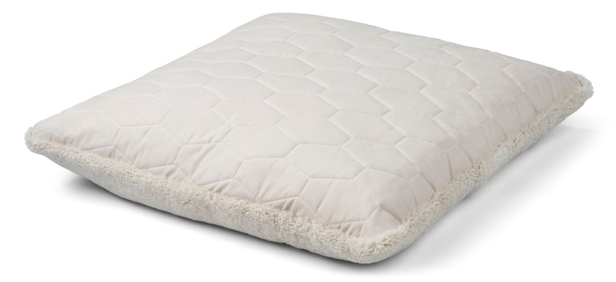Maxi Float Lammfellkissen | Kurzhaar | Neuseeland | Einseitig | 90x90 cm Perlweiß