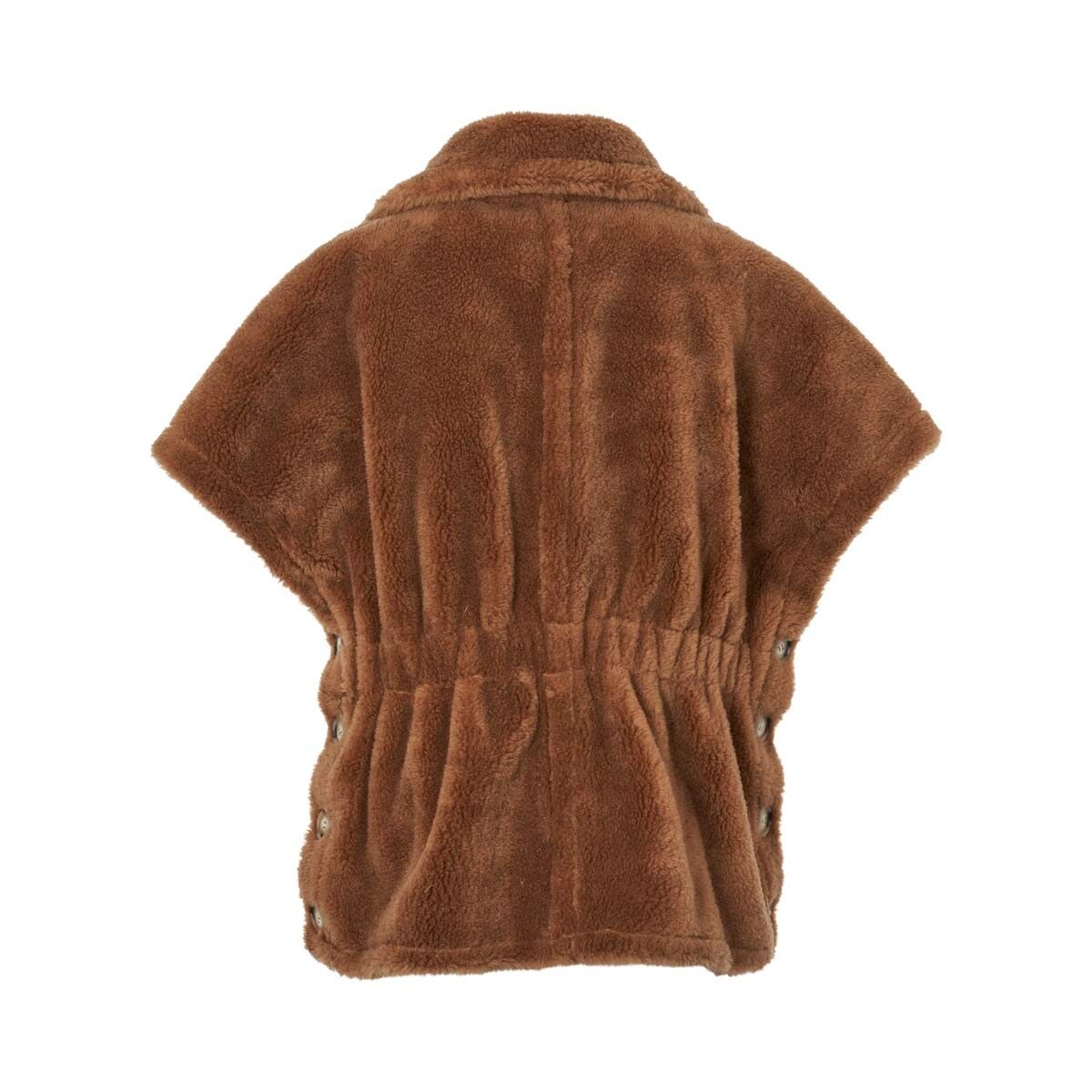 Elvira Poncho | Lammwolle Teddybraun