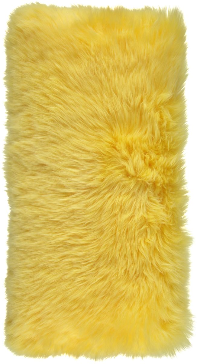 Lammfellkissen | Langhaar | Neuseeland | 28x56 cm Zitrone