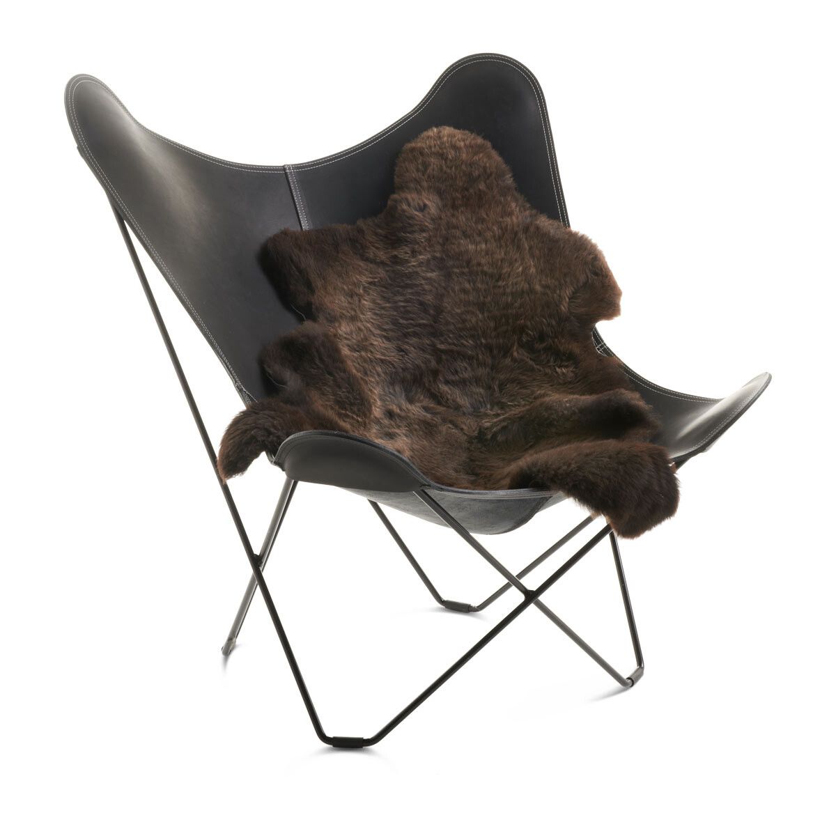 Lammfell | England | 120+x60 cm Natürlich Dunkelbraun