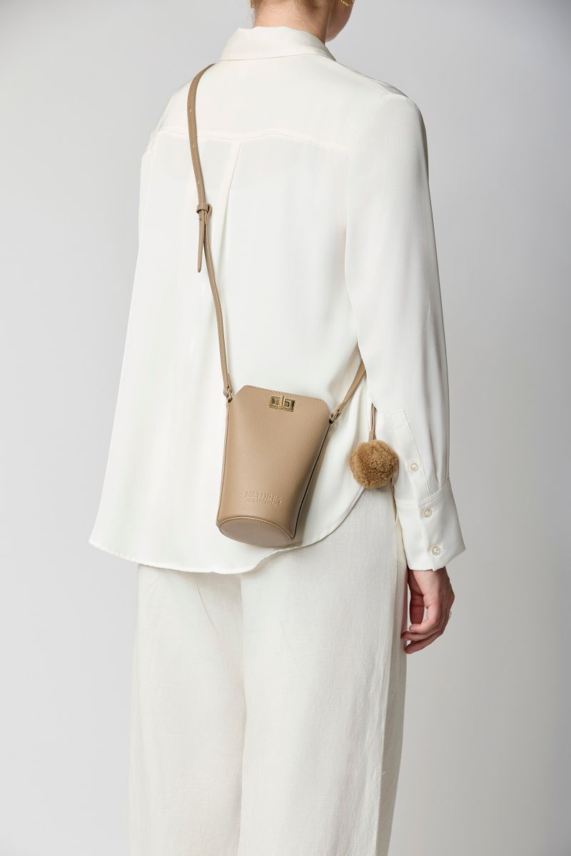 Adina Handytasche | Lammleder Beige