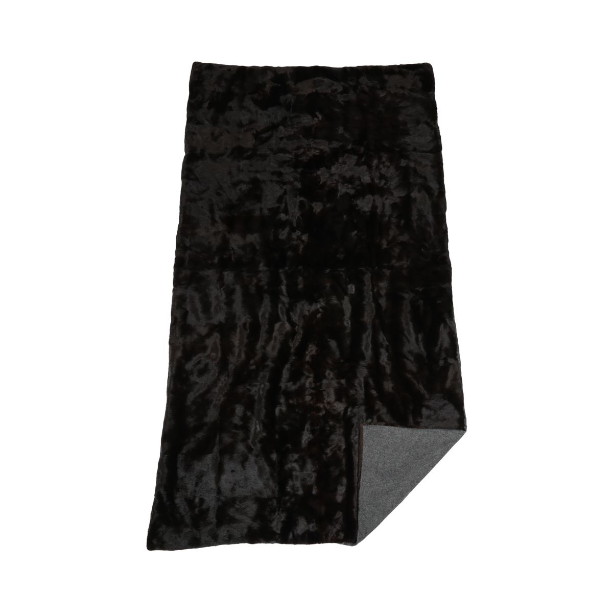 Nerzdecke | Kaschmirrückseite | Dunkelbraun | 122x222 cm