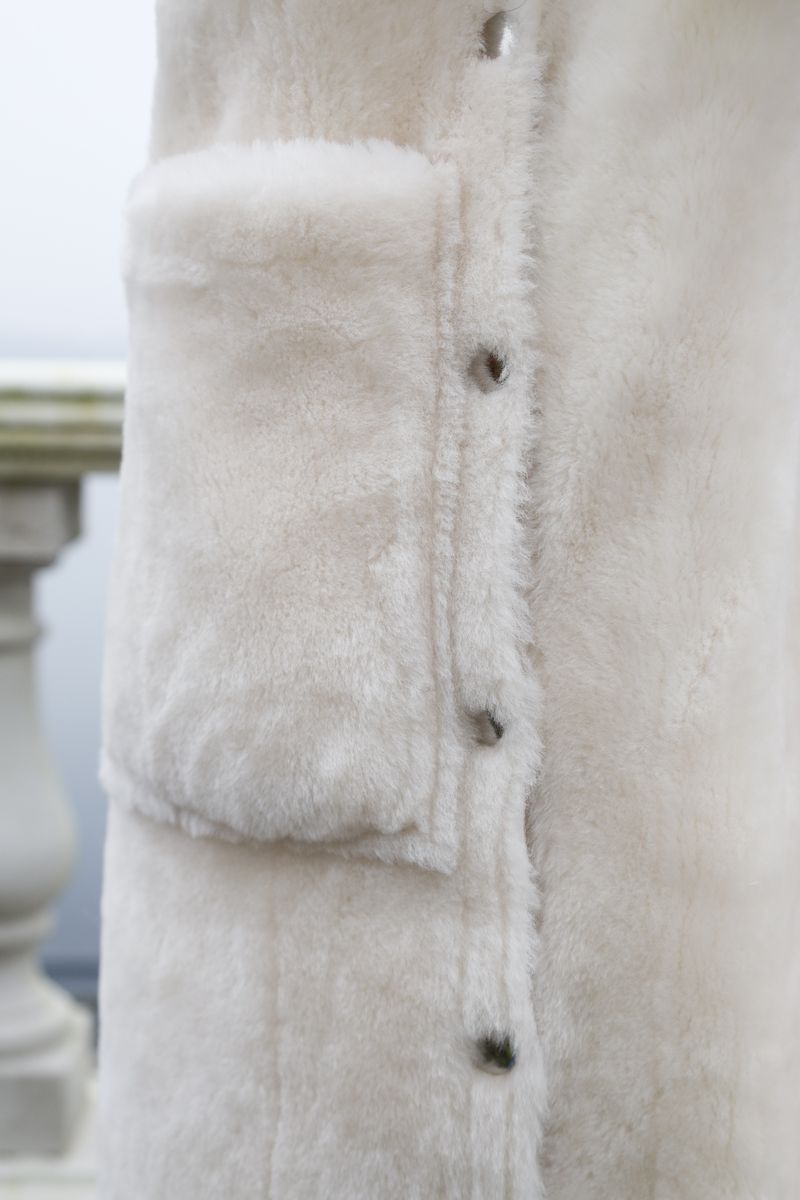 Raelynn Weste | Shearling Beige