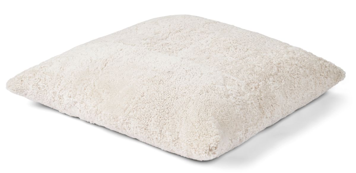 Maxi Float Lammfellkissen | Kurzhaar | Neuseeland | Doppelseitig | 90x90 cm Perlweiß