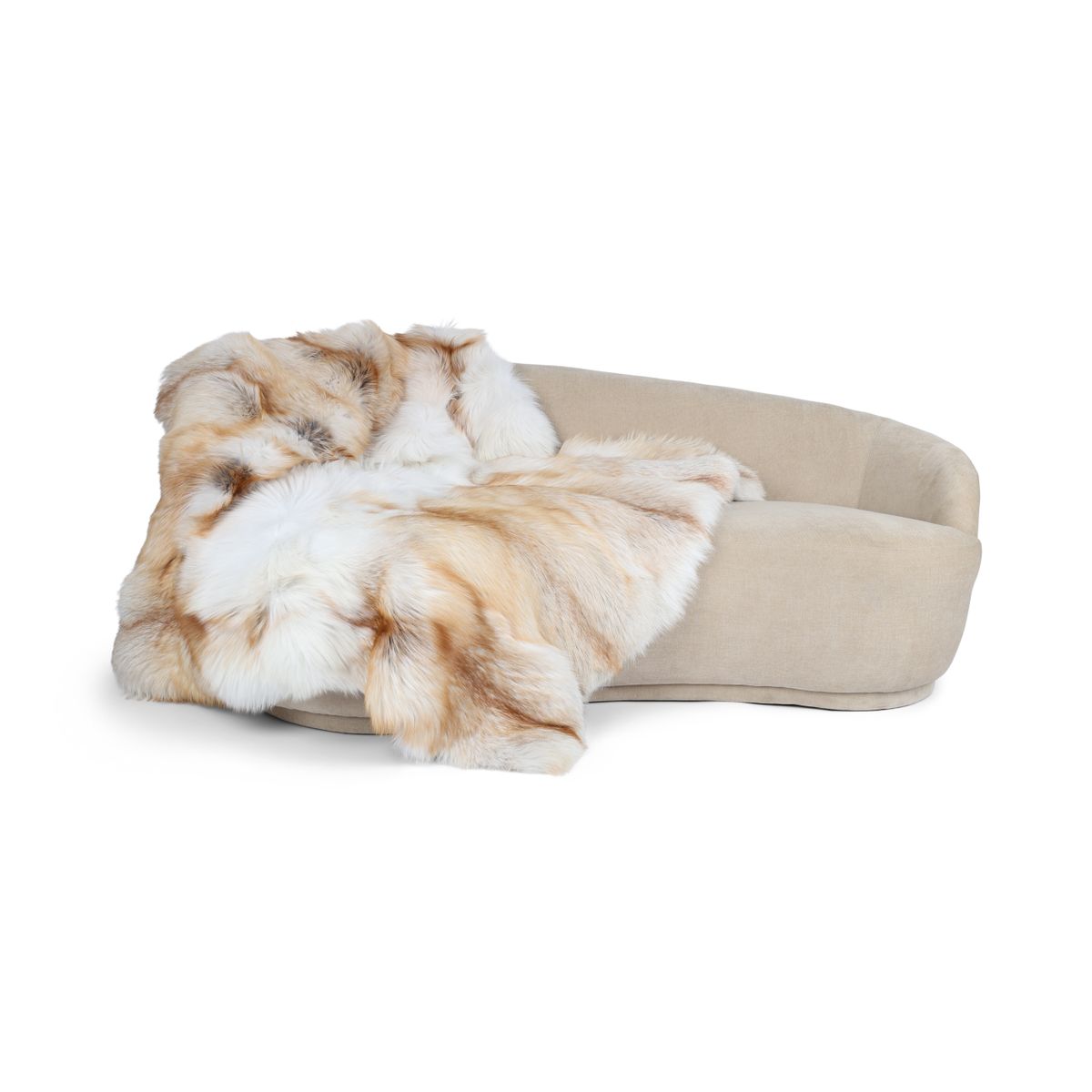 Premium Fuchsdecke | Norwegen | Kaschmirrückseite | Light Gold | 150x150 cm