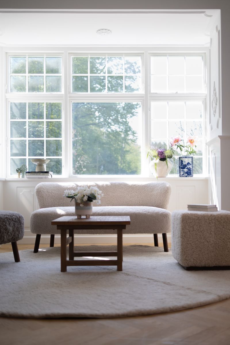 Emanuel 3-Sitzer Sofa | Dreisitzer | Design Möbel Perlweiß