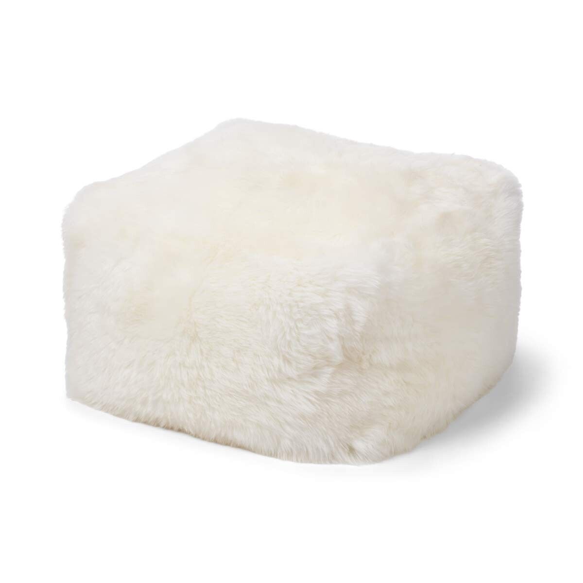 Lammfellpouf | Langhaar | Neuseeland Weiß
