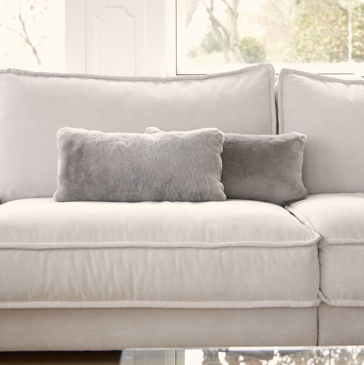 Lammfellkissen | Neuseeland | Mokassin | 28x56 cm Kastanie