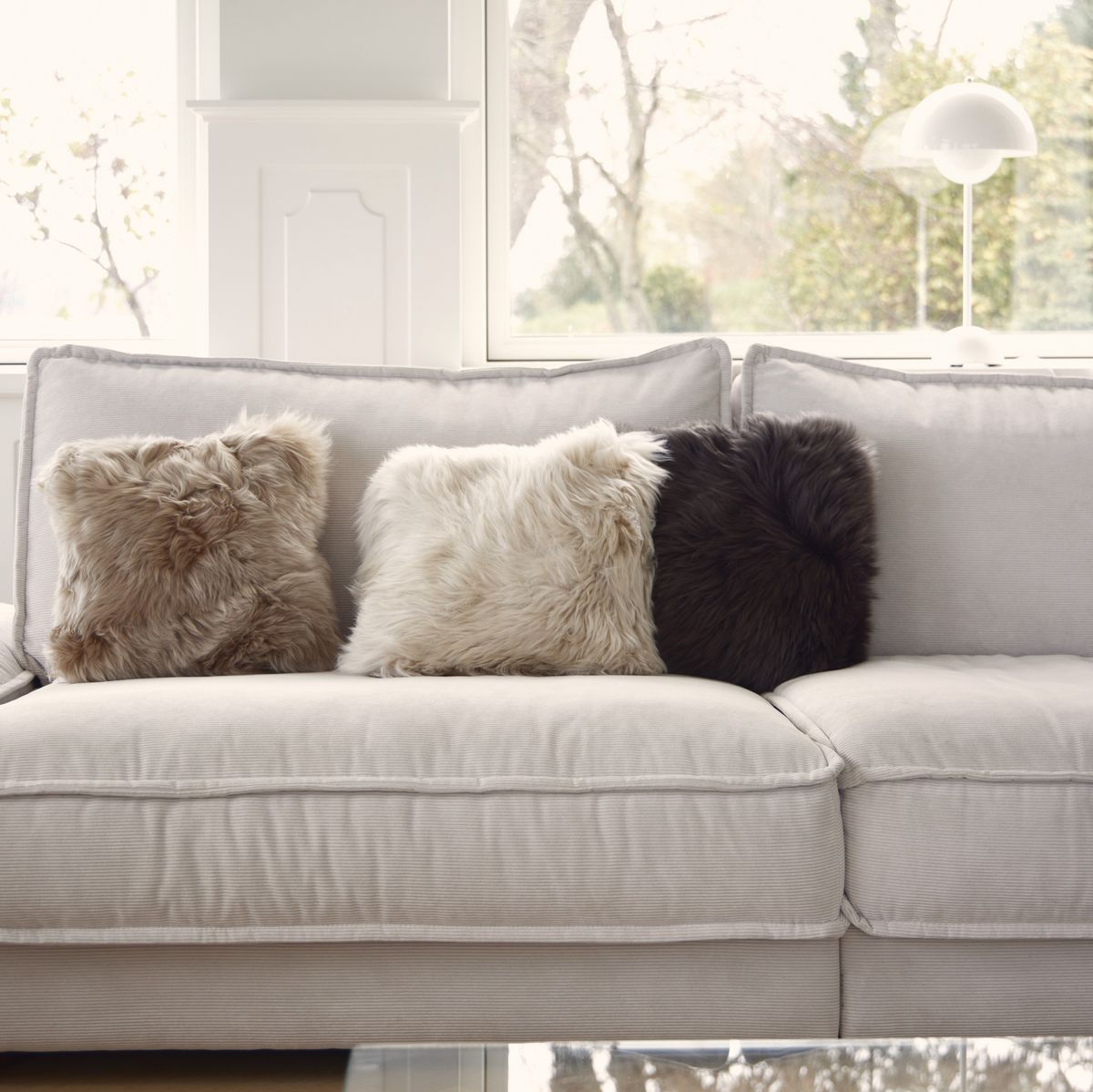 Lammfellkissen | Langhaar | Neuseeland | 35x35 cm Schwarz