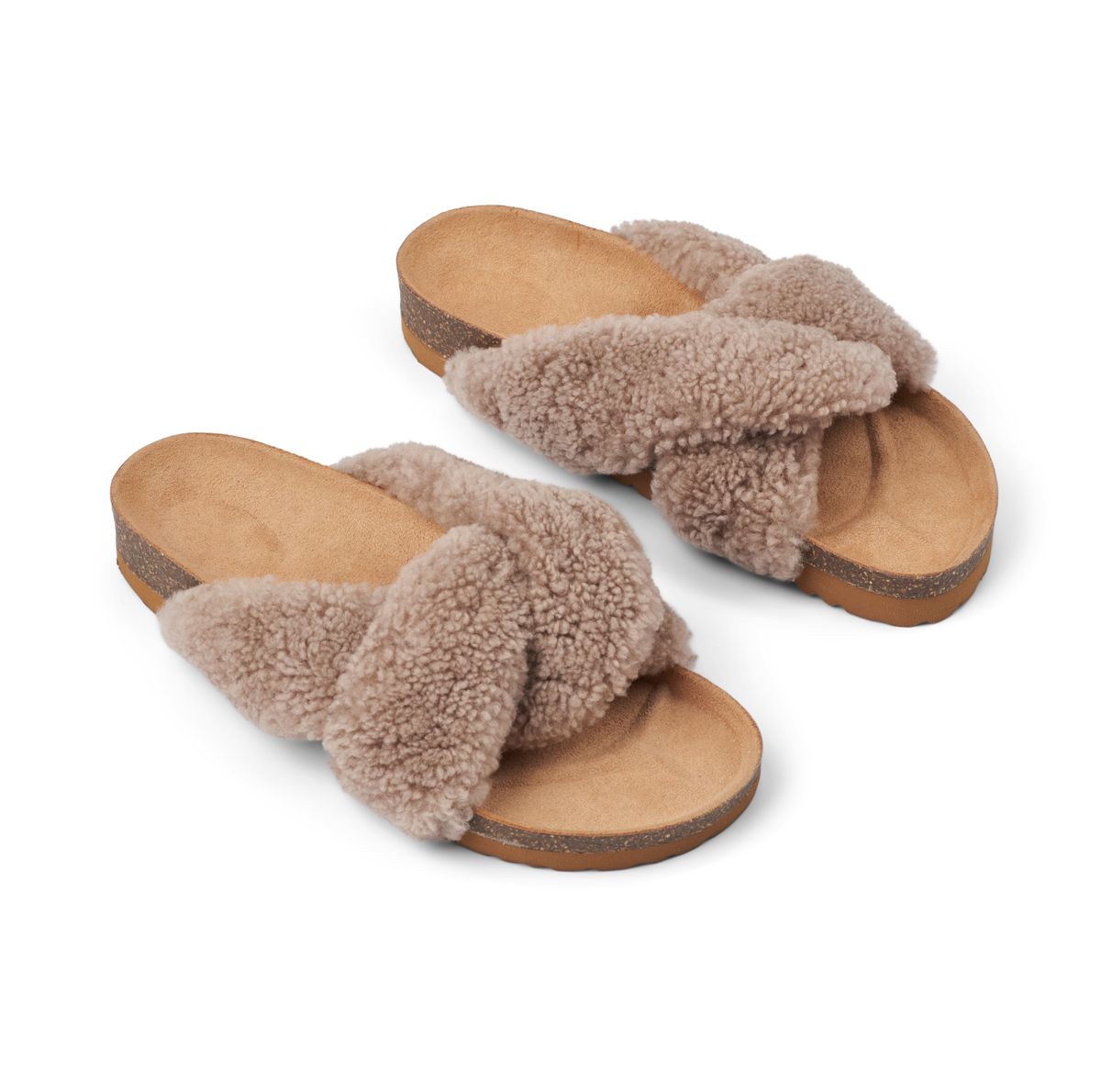 Lilly Cross Slippers | Lammwolle, Kork
