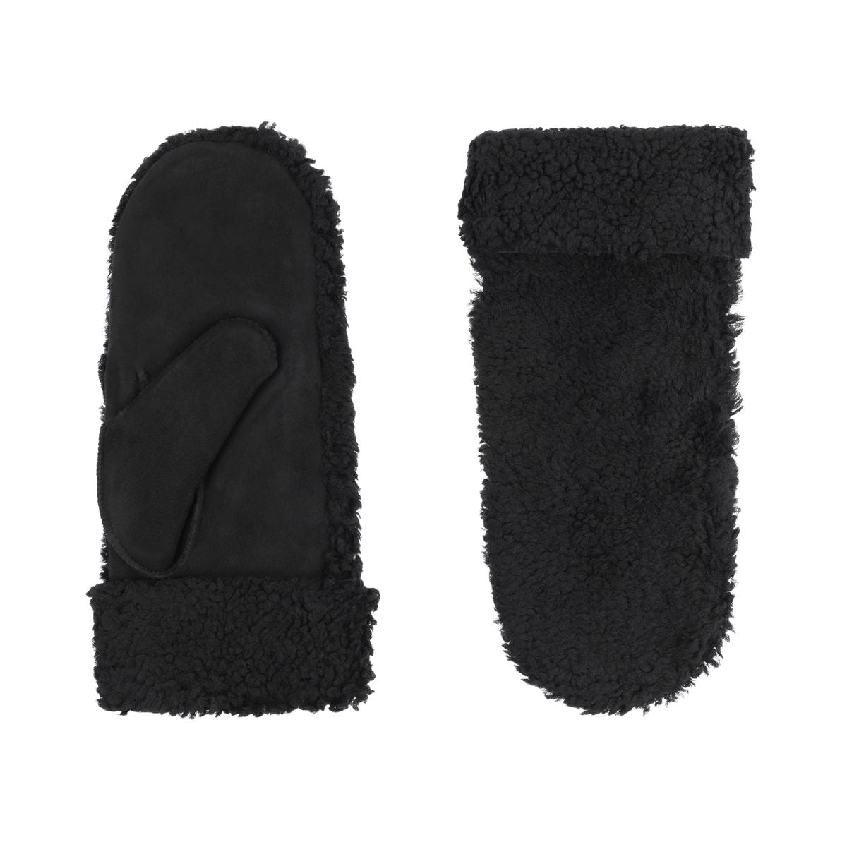 Iris Fäustlinge | Merino Lammfell Schwarz