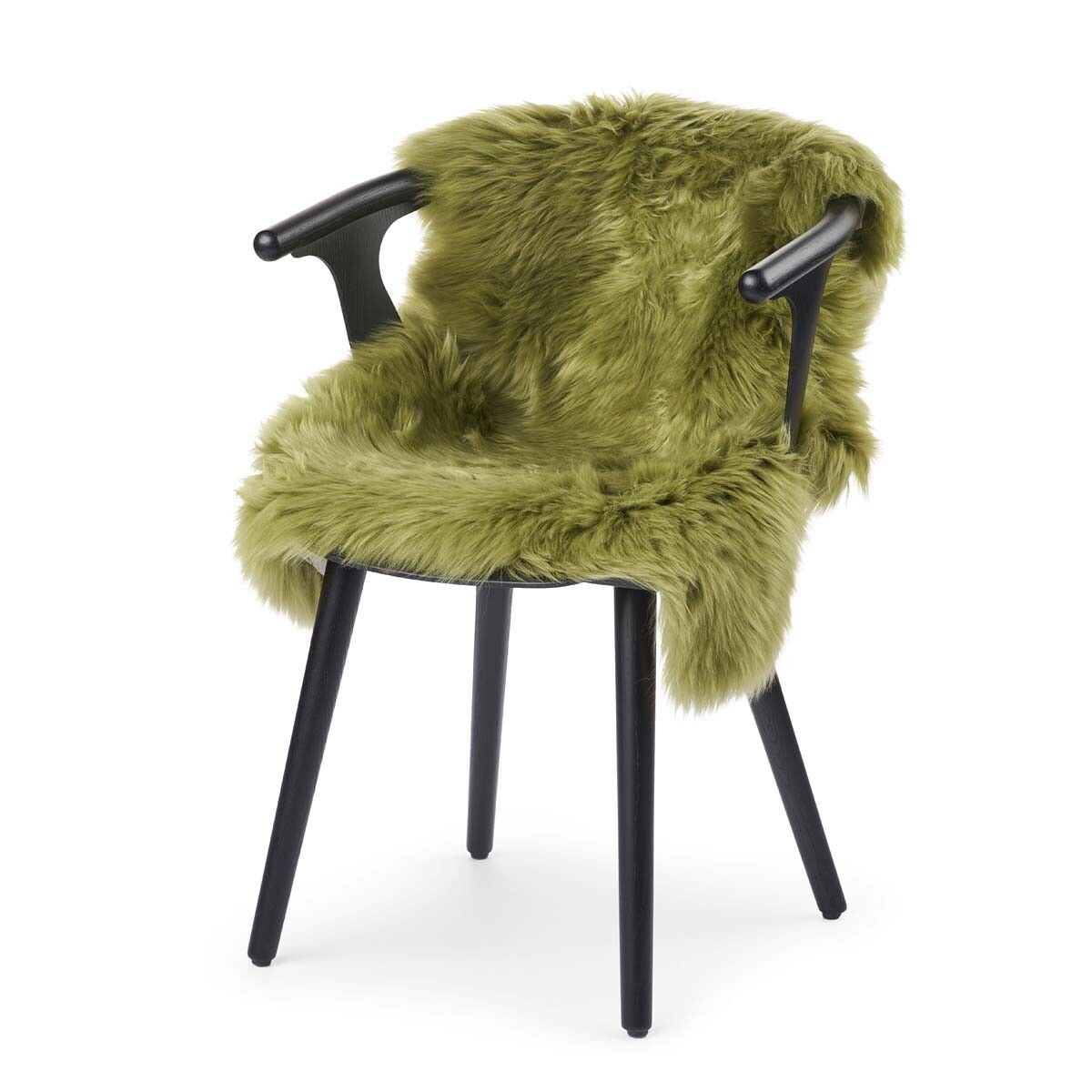 Lammfell | Langhaar | Neuseeland | 100x60 cm Waldgrün