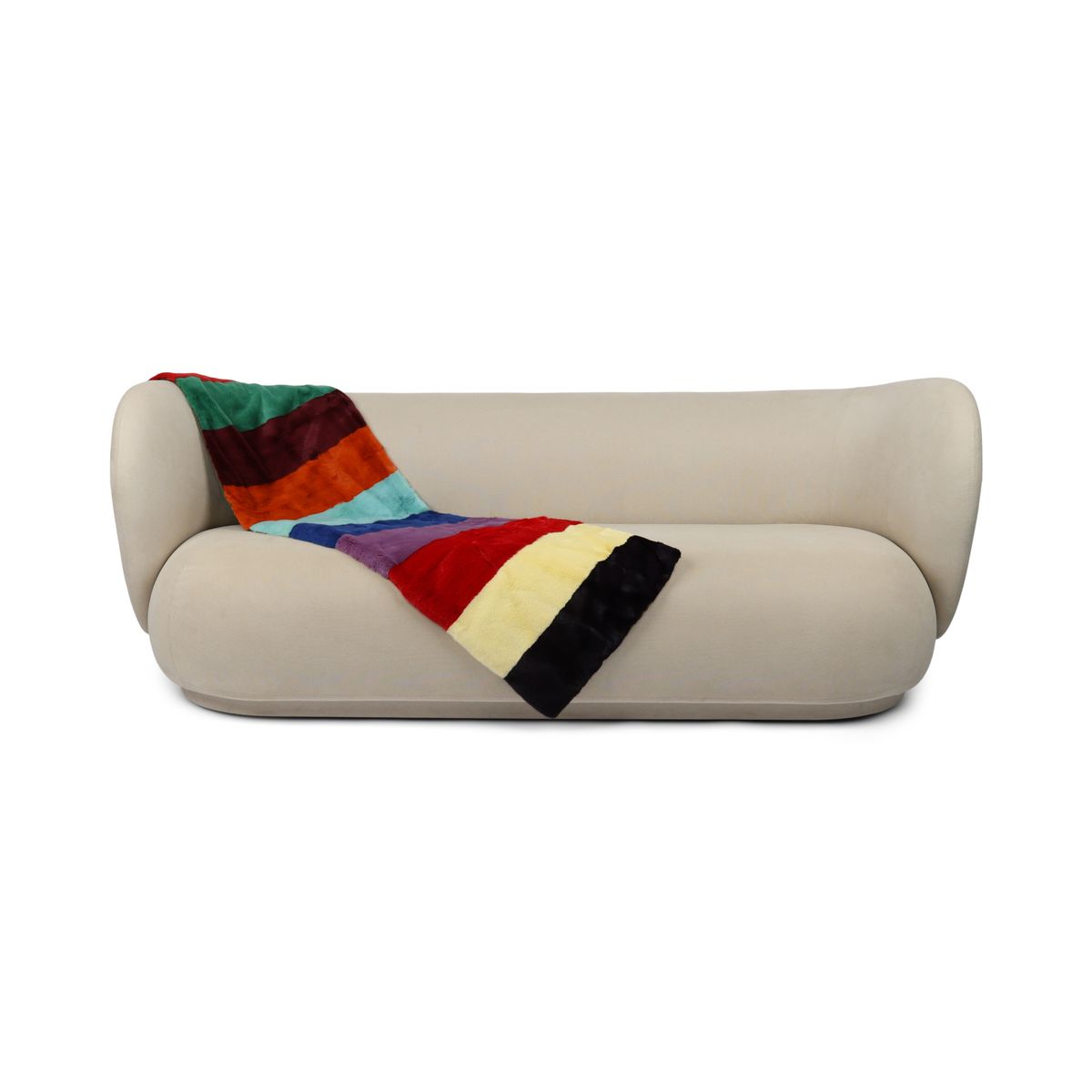 Nerzdecke | Kaschmirrückseite | Multicolor Bright | 52x156 cm