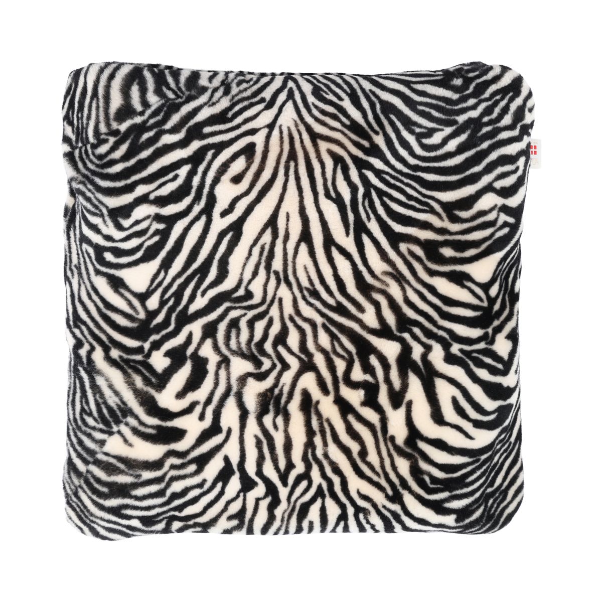 Premium Fellkissen | Mokassin | Neuseeland | Doppelseitig | 52x52 cm Zebramuster: Schwarz/Creme