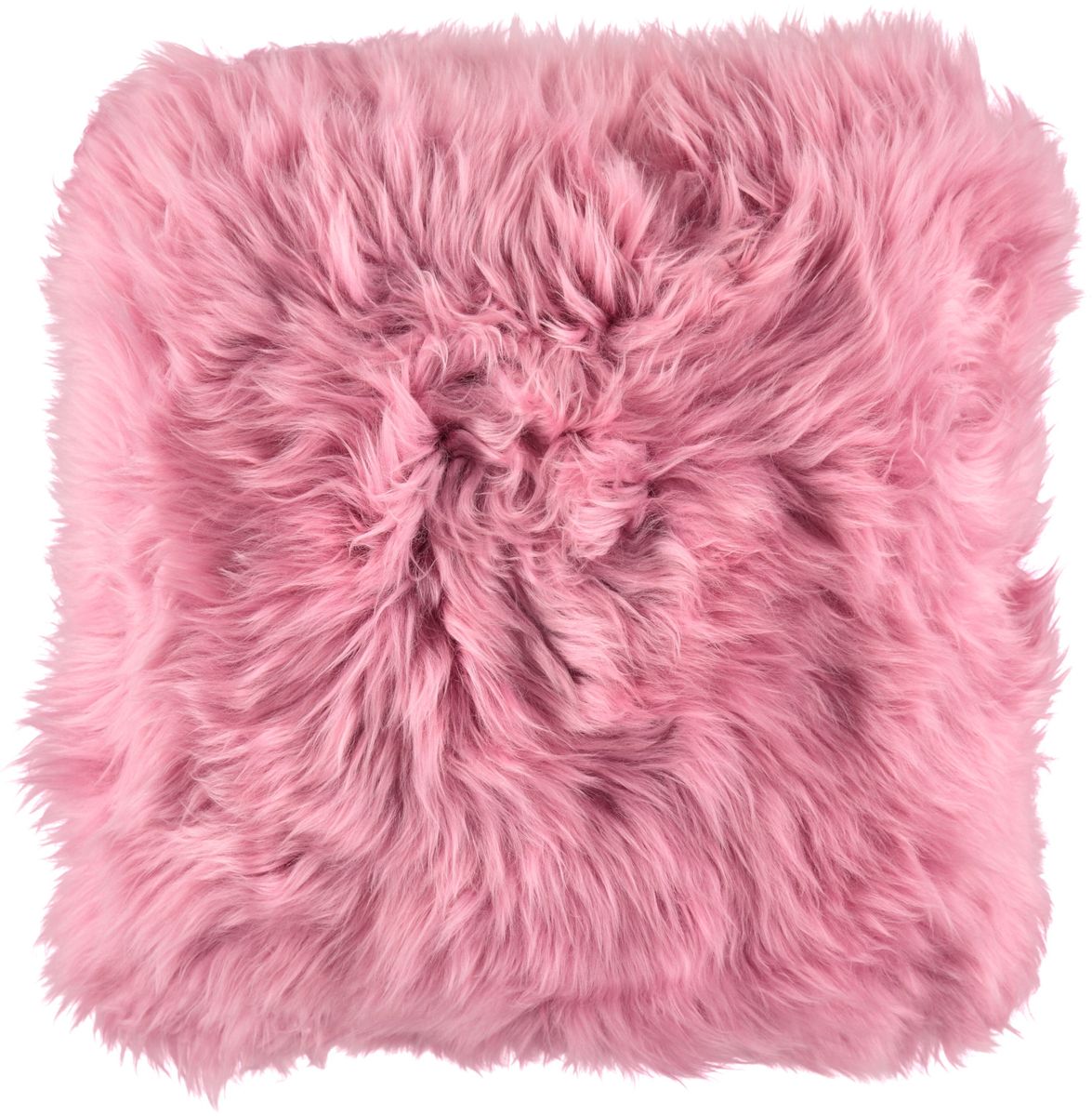Lammfellkissen | Langhaar | Neuseeland | 35x35 cm Malaga Pink