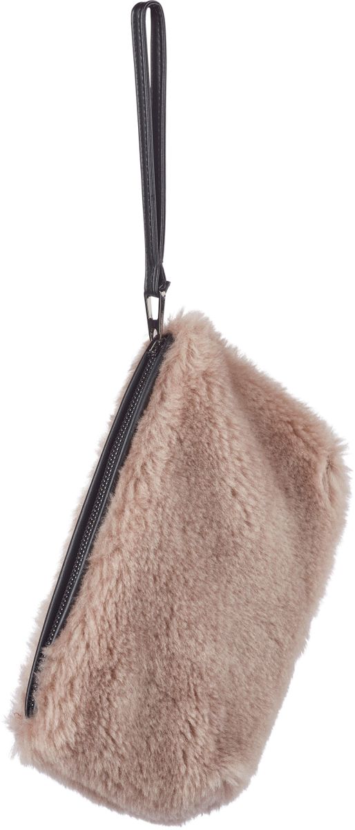 Nelly Clutch | Lammfell Stucco Sand
