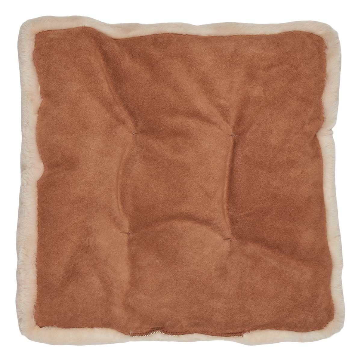 Lammfellkissen | Neuseeland | Mokassin | 45x45 cm Kastanie