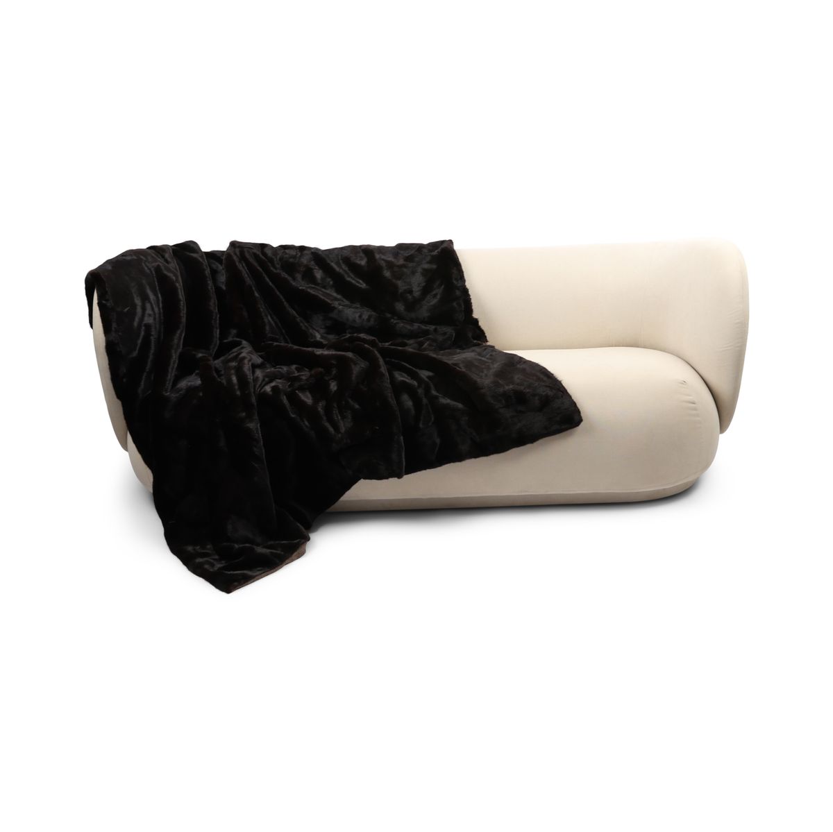 Nerzdecke | Kaschmirrückseite | Natürlich Dunkelbraun | 176x205 cm