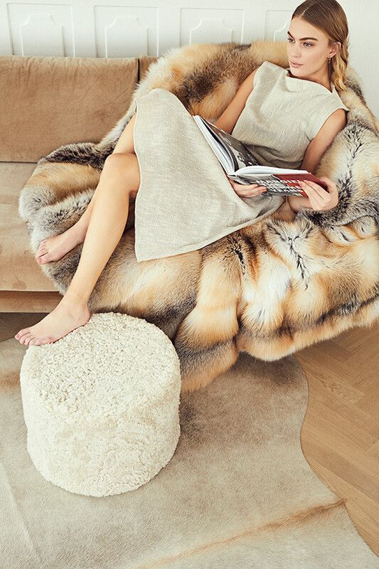 Plaid | Fuchs, Kaschmir | 70x230 cm Gold Fuchs/Beige