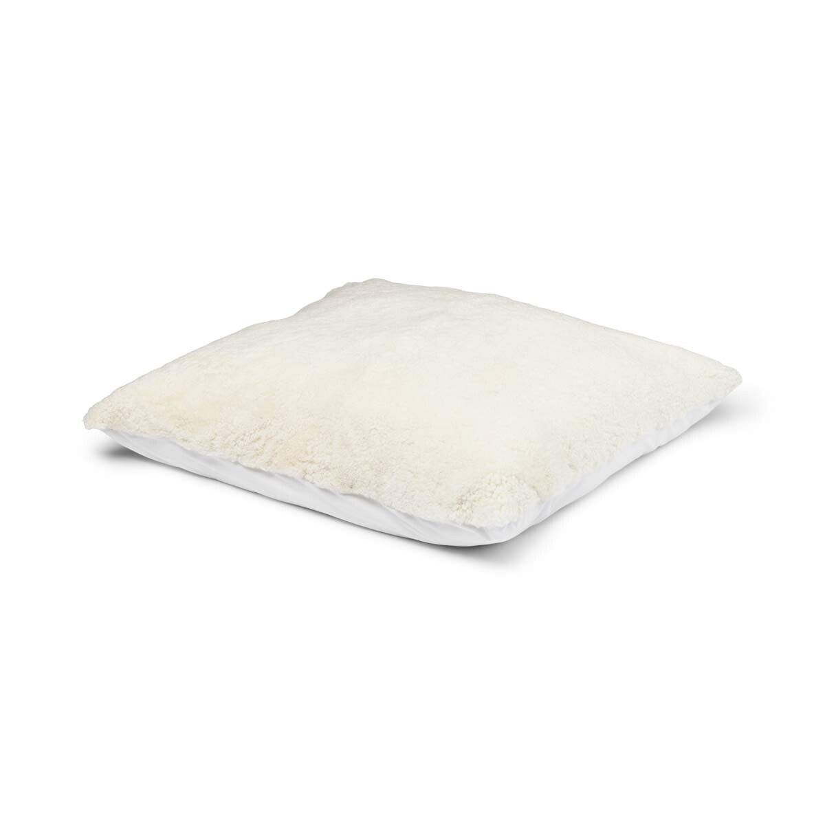 Maxi Float Lammfellkissen | Kurzhaar | Neuseeland | Einseitig | 90x90 cm Weiß