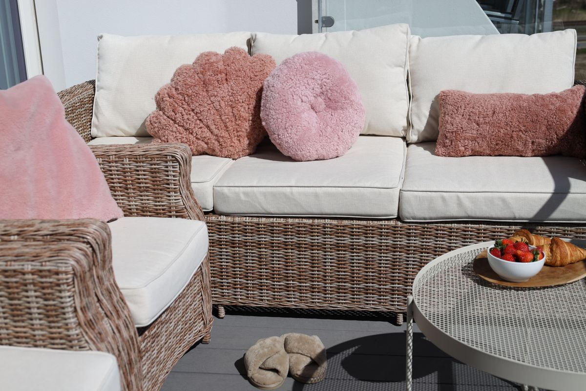 Fellkissen | Kurzhaar | Neuseeland | Doppelseitig | 30x60 cm Korallen Silberpink