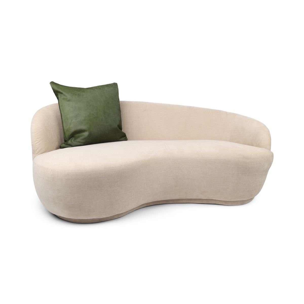 Kuhfellkissen | Doppelseitig Khaki Grün