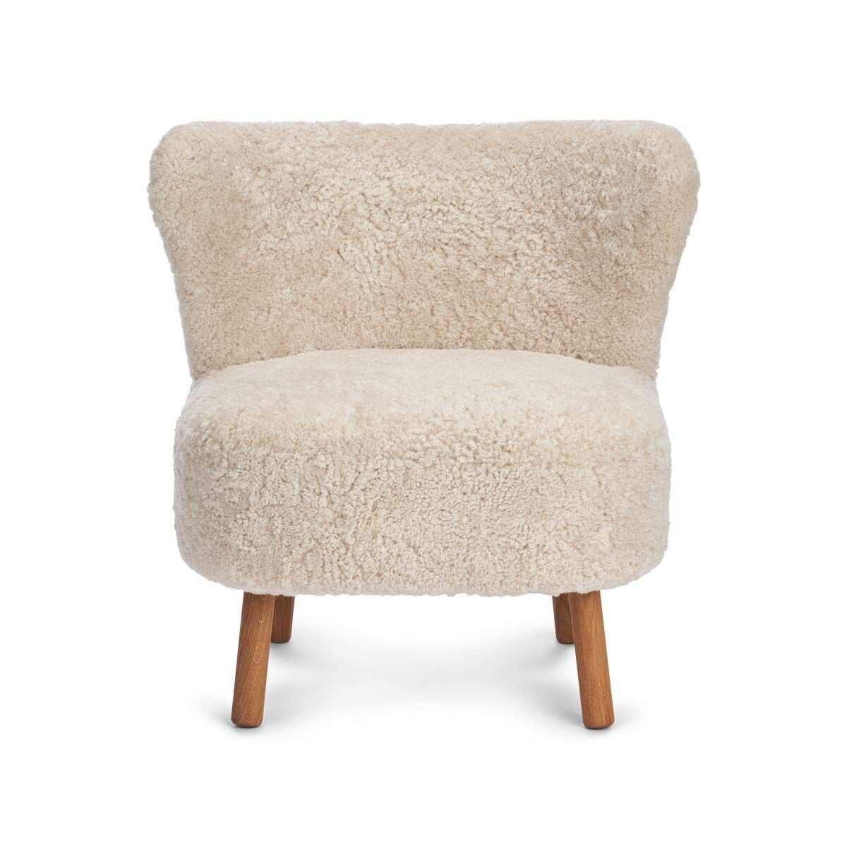Emil Loungesessel | Kurzhaar | Design Möbel Perlweiß