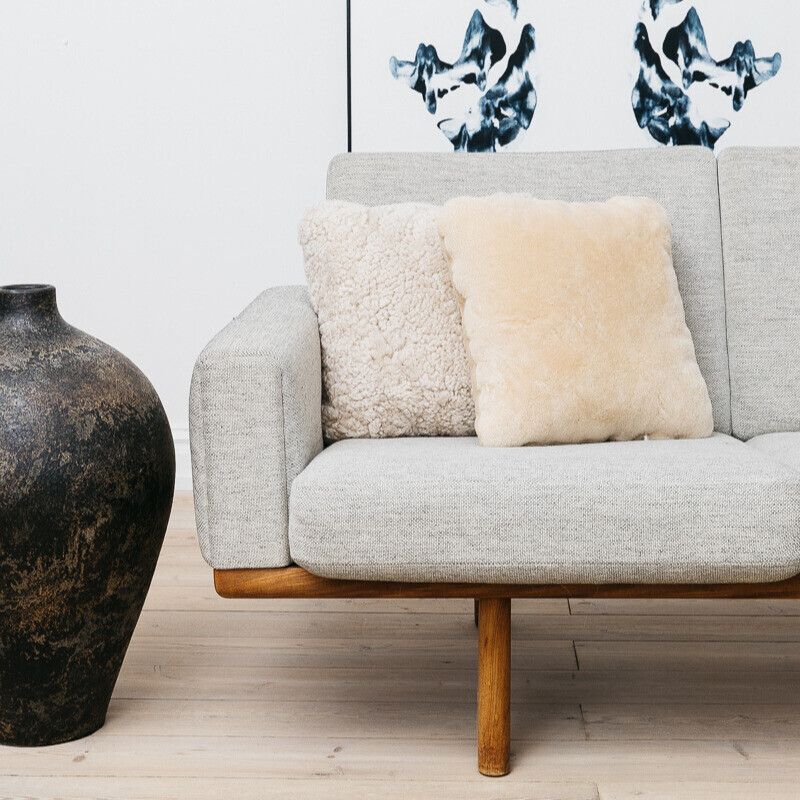 Lammfellkissen | Neuseeland | Mokassin | 40x40 cm Kastanie