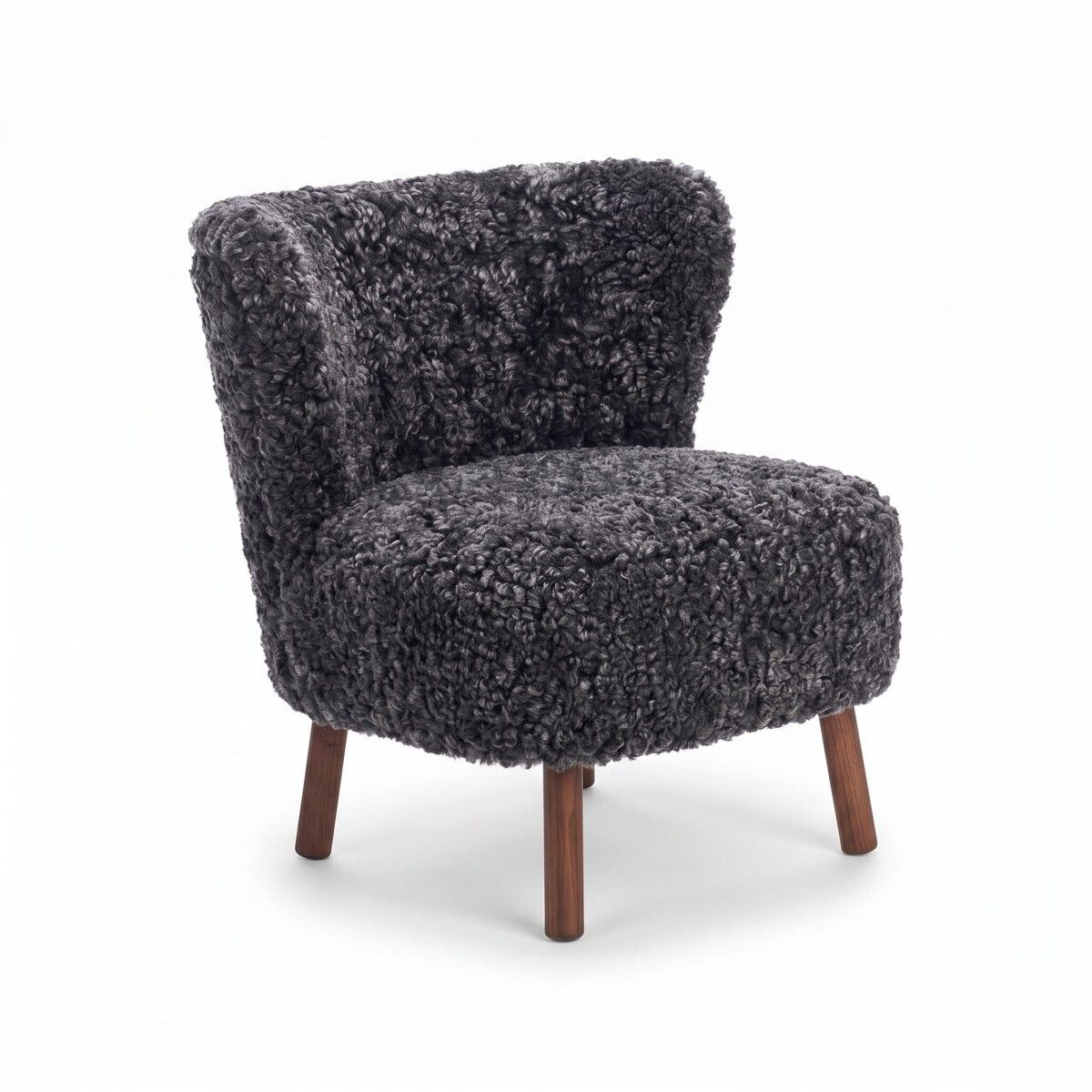 Emil Loungesessel | Kurzhaar | Design Möbel Anthrazit