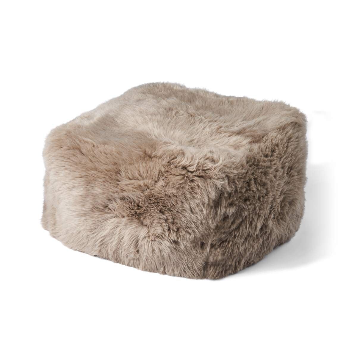 Lammfellpouf | Langhaar | Neuseeland Taupe
