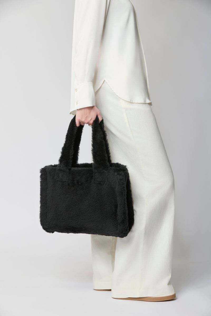 Mini Glory Shopper | Lammwolle Schwarz