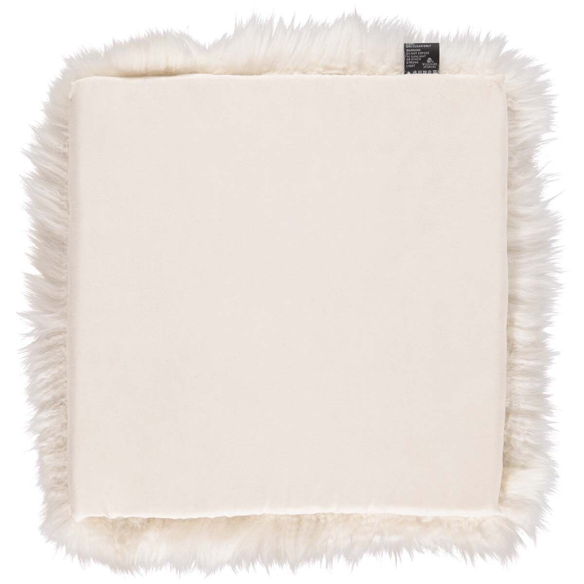 Lammfell Stuhlauflage | Langhaar | Neuseeland | 37x37 cm Leinen