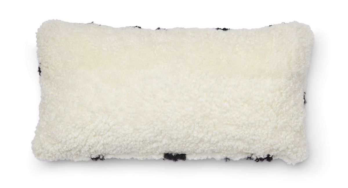 Zebra Fellkissen | Kurzhaar | Neuseeland | 30x60 cm Elfenbein/Schwarz