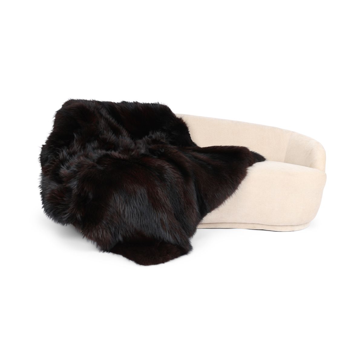 Premium Fuchsdecke | Norwegen | Kaschmirrückseite | Dunkelbraun | 150x150 cm